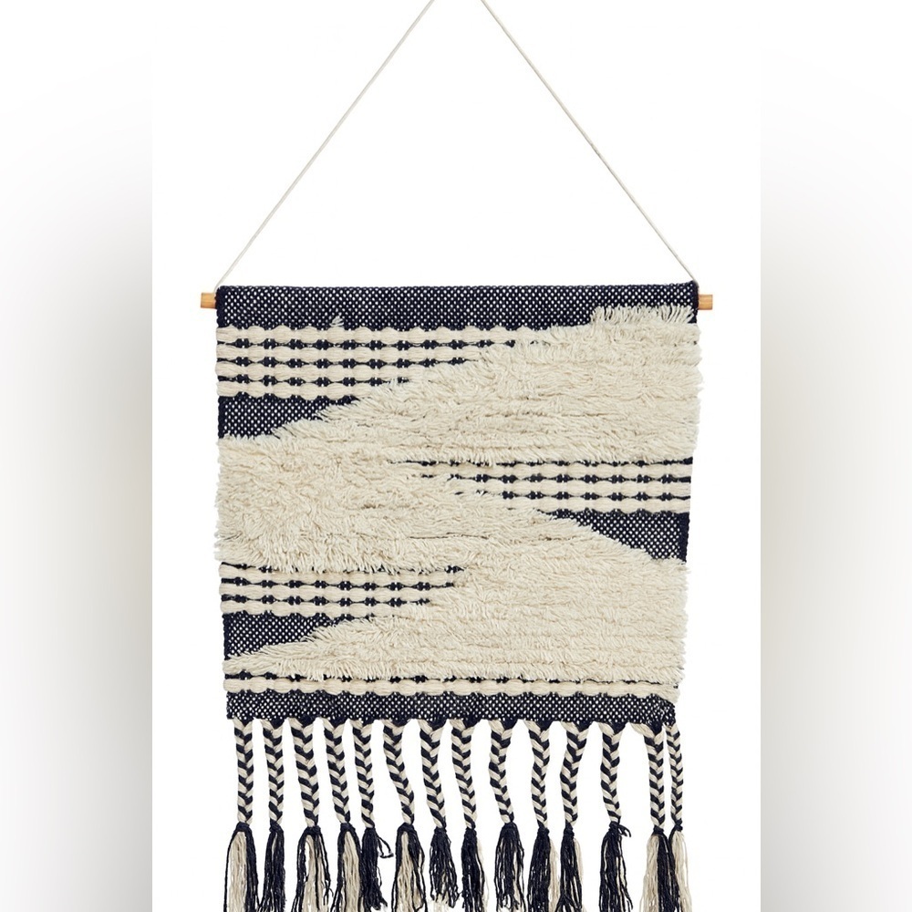 Boho Geometric Woven Cotton Fringed Wall Hanging Tapestry 35" x 19" mm